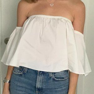 Zara White Off Shoulder Top